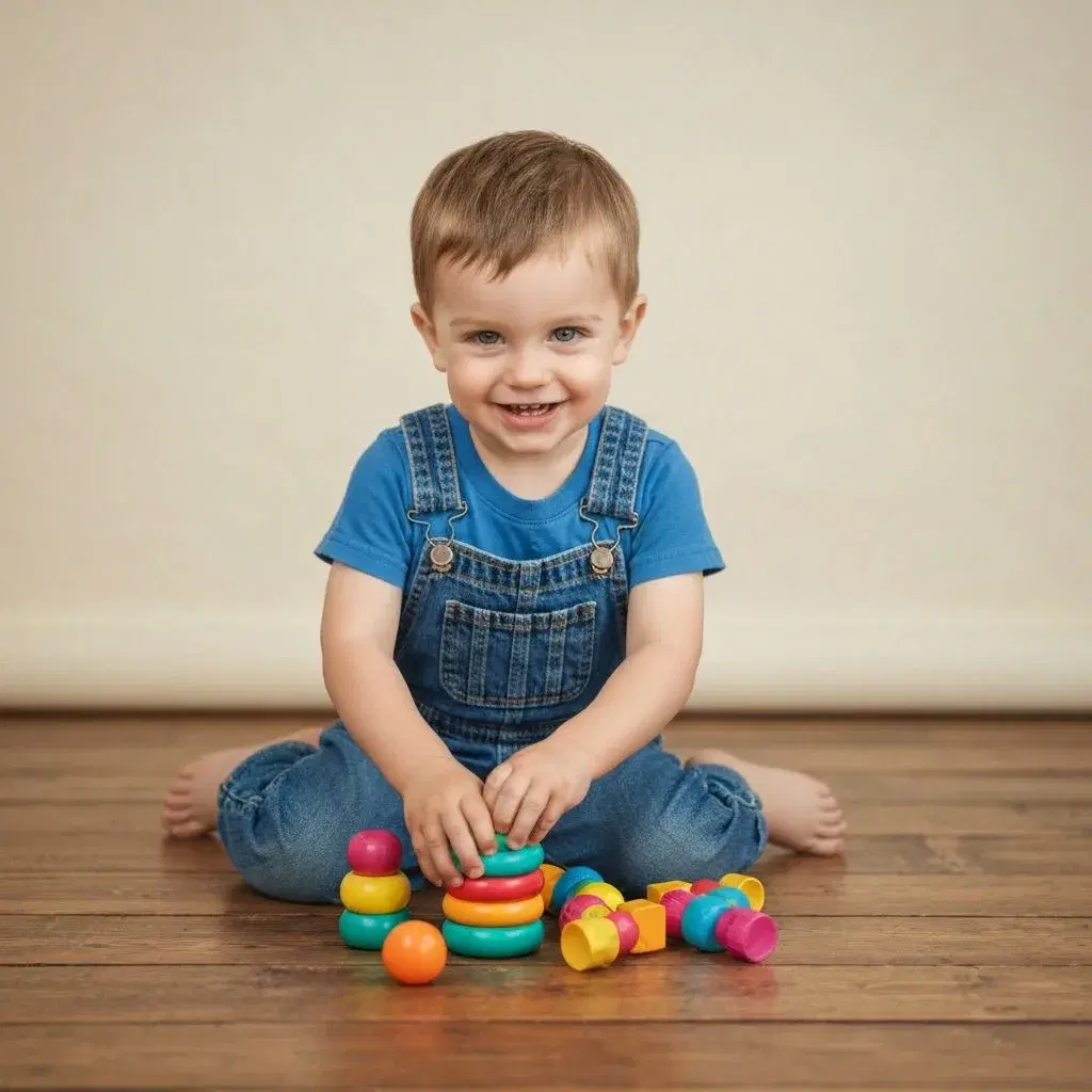 Toddler boy playing